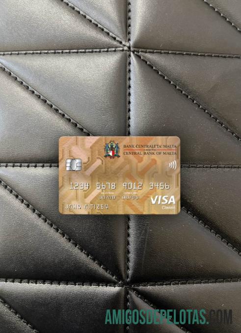 Cartão Visa Classic do Banco Central de Malta Photolook Front exemplo real